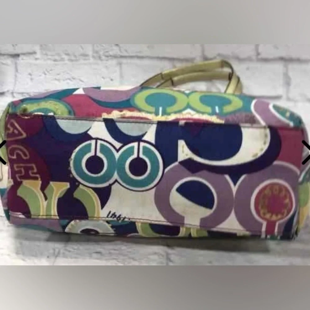 COACH Poppy Rainbow Pop Glam Multicolor Signature Cs Double Strap Shoulder Bag